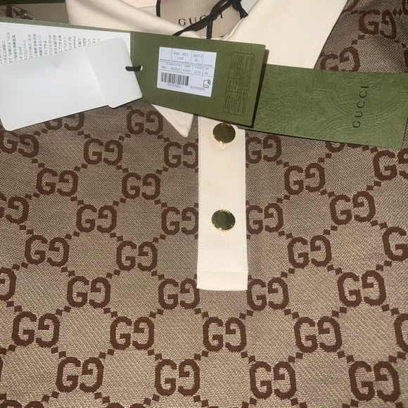 Gucci Brown and White Polo Shirt - Picture 3 of 5